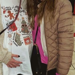 Tan puffer jacket size medium